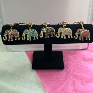 Pick (1) Rhinestone Elephant Keychain/ Bag Charm